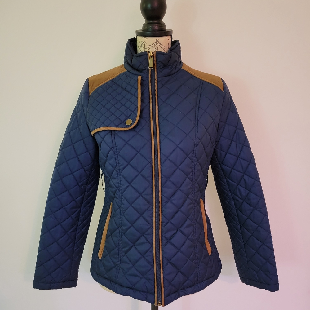 Laura Scott Women's Navy Barn Jacket Size Petite Small